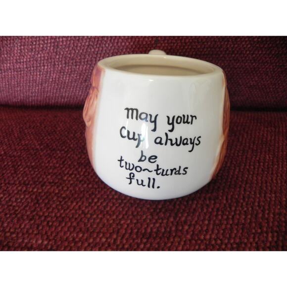Vintage Ceramic Alaska Novelty Souvenir Funny Coffee Mug, Two Turds Full - Picture 7 of 9